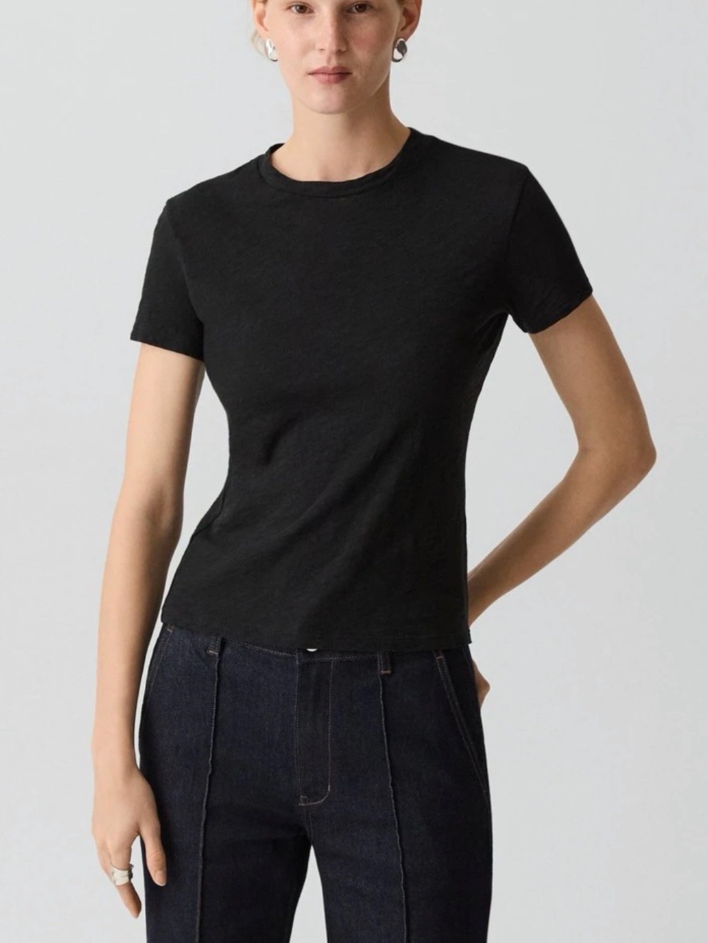 Theory Tiny Tee 2 Slub Organic Cotton T-Shirt in L